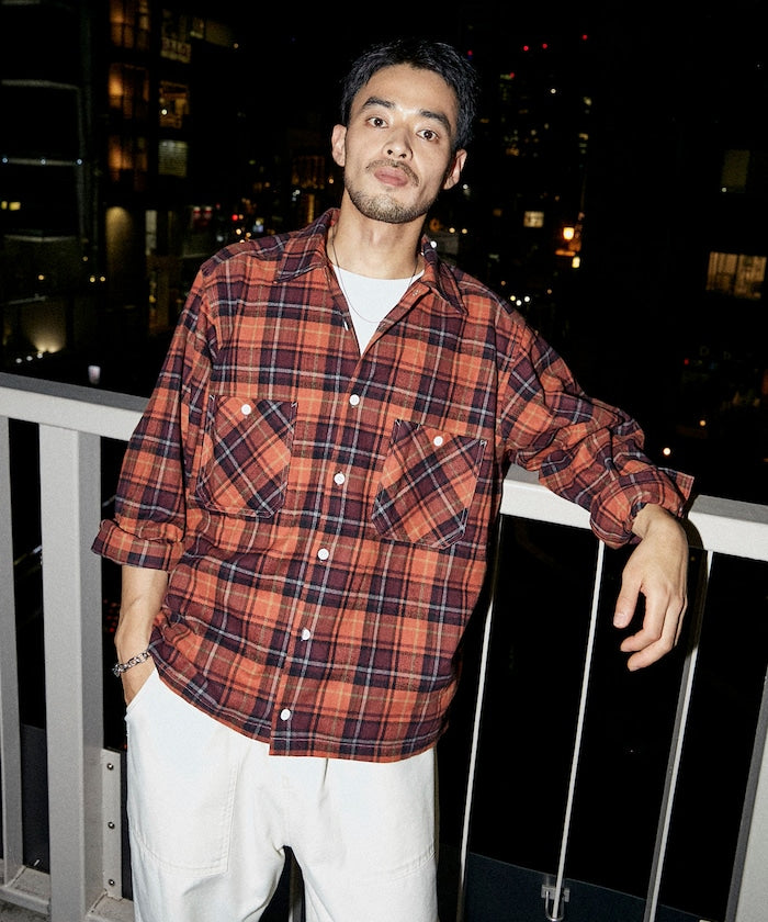 RED KAP flannel cropped long-sleeve work shirt 法蘭絨長袖格紋襯衫