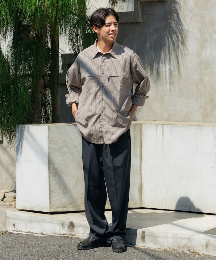 FREAK'S STORE x Foxfire fishing pocket long sleeve check shirt 長袖格紋口袋襯衫