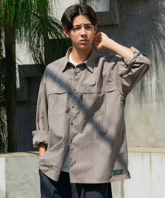 FREAK'S STORE x Foxfire fishing pocket long sleeve check shirt 長袖格紋口袋襯衫