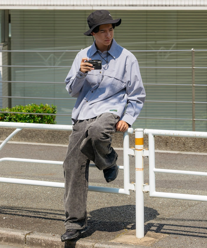 FREAK'S STORE x Foxfire Oxford Cropped Fishing Pocket Long Sleeve Shirt 短板牛津口袋襯衫