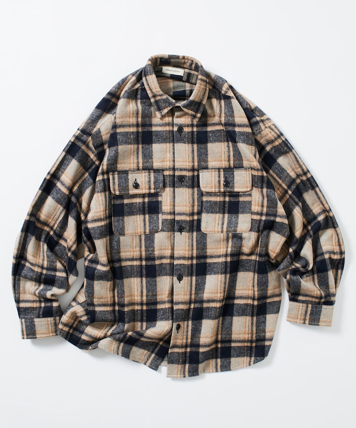 FREAK'S STORE Relax Fit Heavy Flannel Check Shirt 寬版重磅法蘭絨格紋襯衫