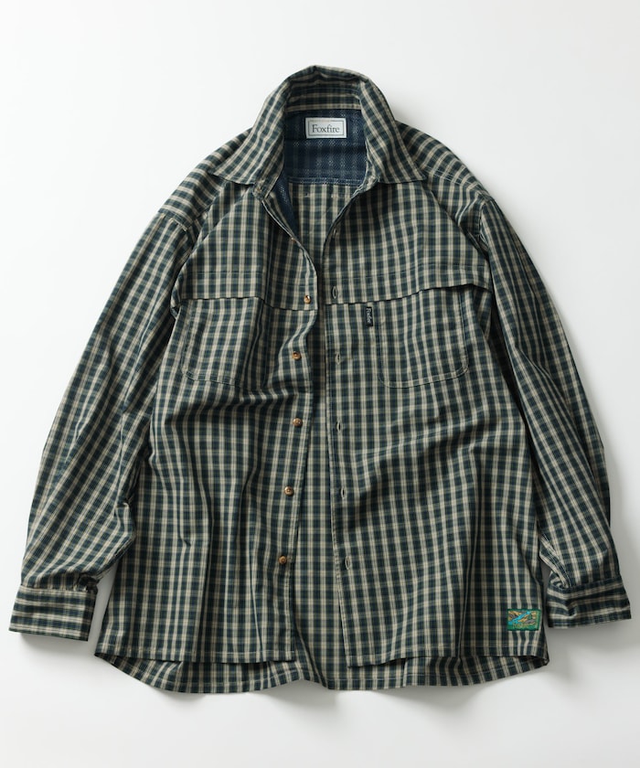 FREAK'S STORE x Foxfire fishing pocket long sleeve check shirt 長袖格紋口袋襯衫