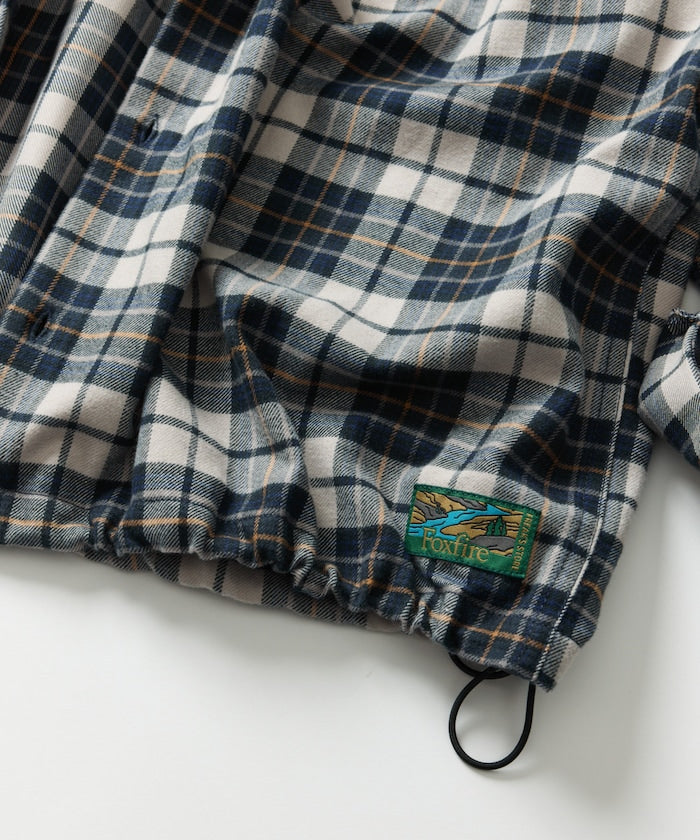 FREAK'S STORE x Foxfire relaxed fit flannel check hoodie shirt 寬版法蘭絨格紋連帽衫
