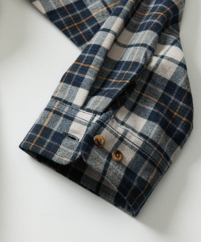 FREAK'S STORE x Foxfire relaxed fit flannel check hoodie shirt 寬版法蘭絨格紋連帽衫