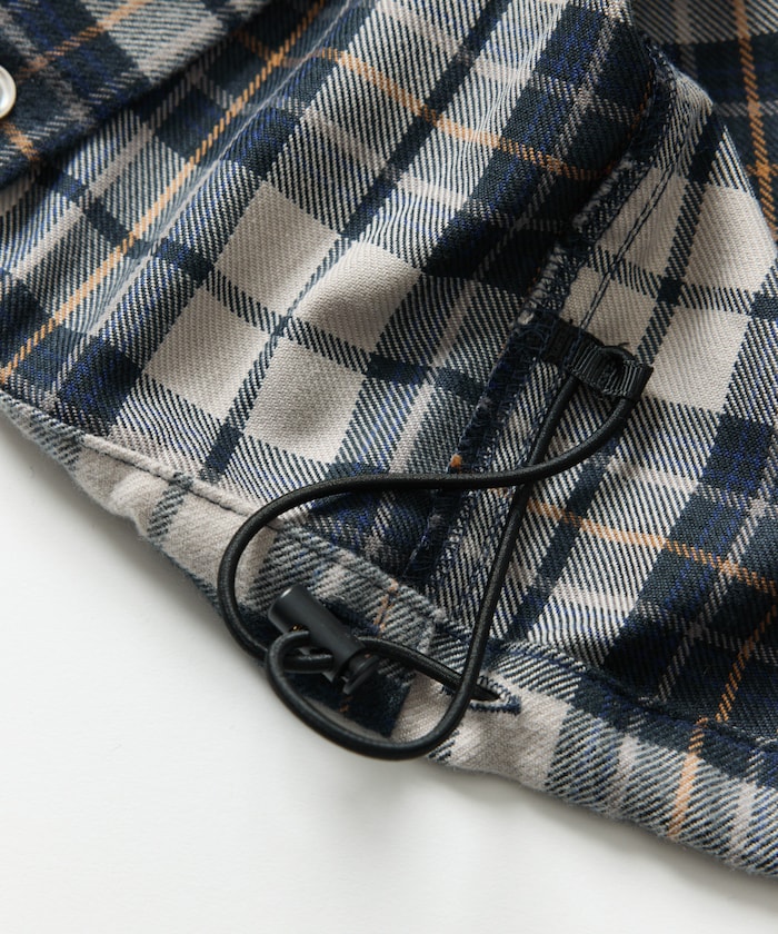 FREAK'S STORE x Foxfire relaxed fit flannel check hoodie shirt 寬版法蘭絨格紋連帽衫