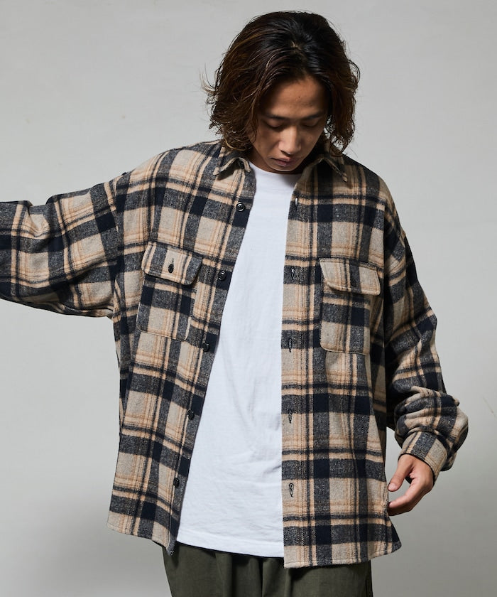 FREAK'S STORE Relax Fit Heavy Flannel Check Shirt 寬版重磅法蘭絨格紋襯衫