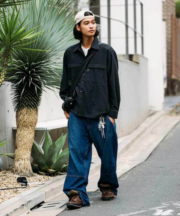 FREAK'S STORE x Foxfire pocket long sleeve flannel check shirt 長袖釣魚口袋法蘭絨襯衫