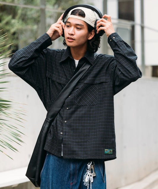 FREAK'S STORE x Foxfire pocket long sleeve flannel check shirt 長袖釣魚口袋法蘭絨襯衫