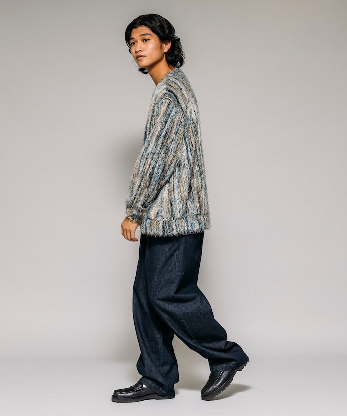 FREAK'S STORE Relaxed Fit Knit Multi-Striped Cardigan 寬鬆針織條紋開襟衫
