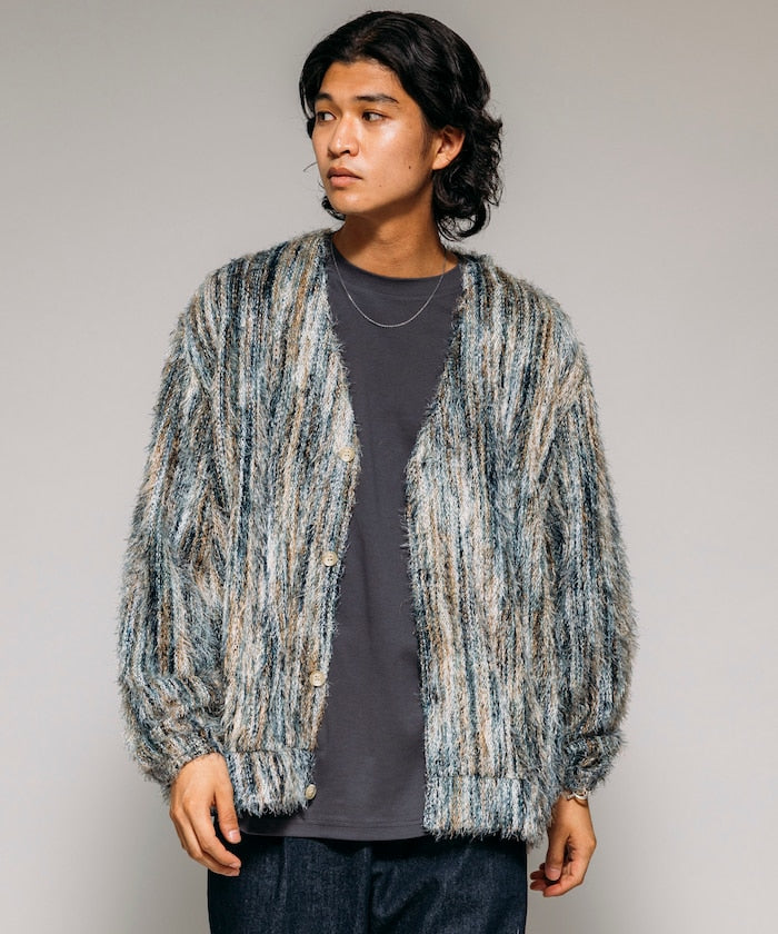 FREAK'S STORE Relaxed Fit Knit Multi-Striped Cardigan 寬鬆針織條紋開襟衫