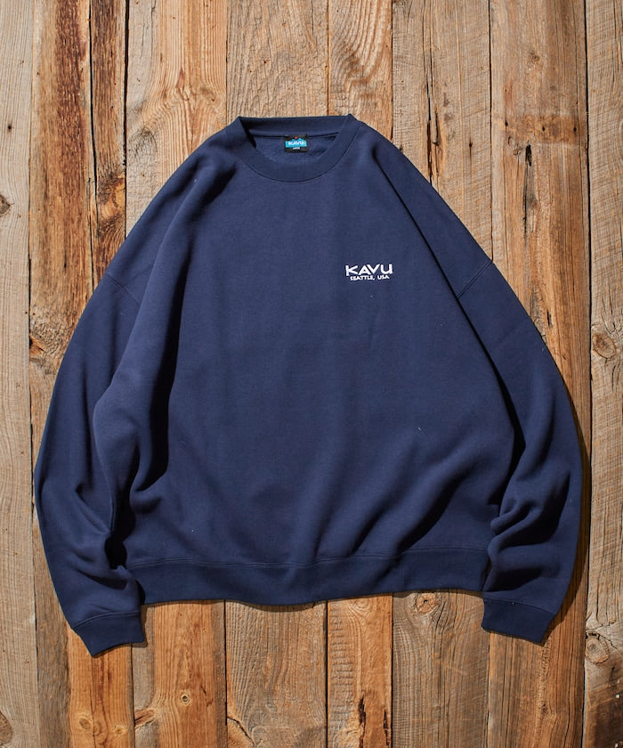 KAVU × FREAK'S STORE 聯名限定款 牛臉刺繡圓領大學T