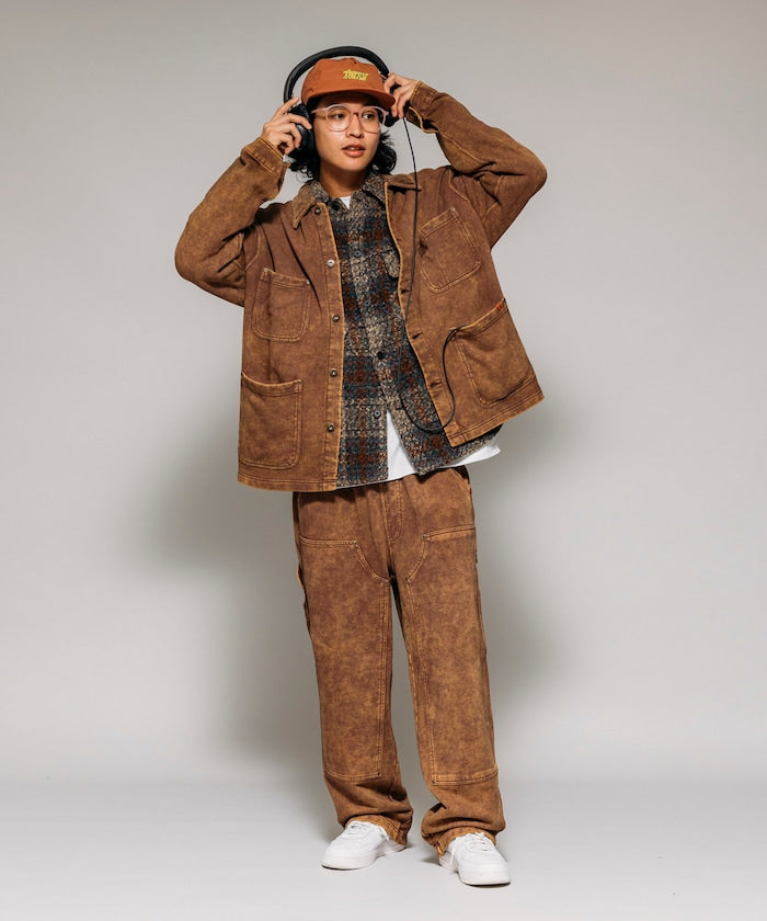 UNIVERSAL OVERALL powder-finished corduroy collar sweatshirt coverall 復古燈芯絨領工裝外套