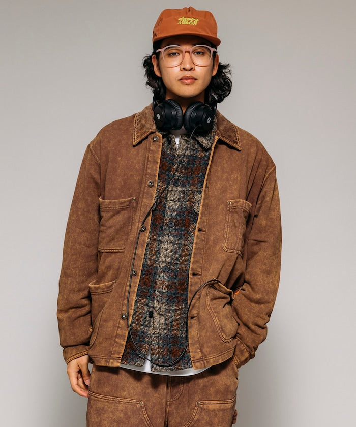 UNIVERSAL OVERALL powder-finished corduroy collar sweatshirt coverall 復古燈芯絨領工裝外套