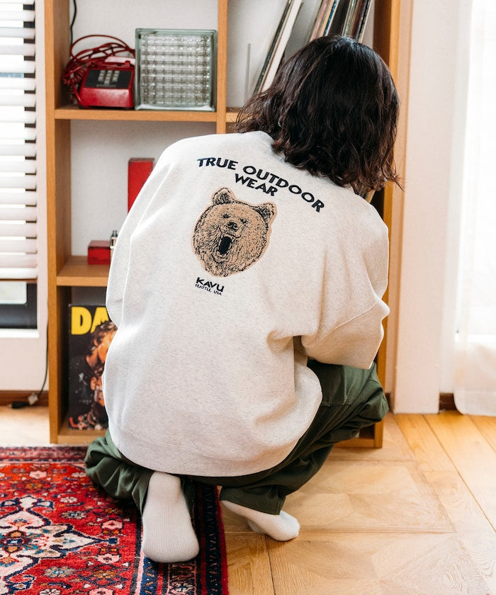 KAVU × FREAK'S STORE 聯名限定款 熊臉刺繡圓領大學T