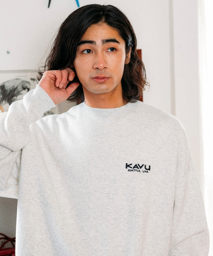 KAVU × FREAK'S STORE 聯名限定款 熊臉刺繡圓領大學T