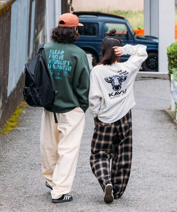 KAVU × FREAK'S STORE 聯名限定款 牛臉刺繡圓領大學T