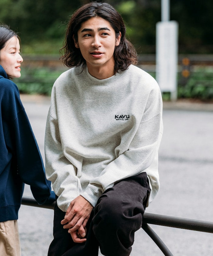 KAVU × FREAK'S STORE 聯名限定款 豬臉刺繡圓領大學T