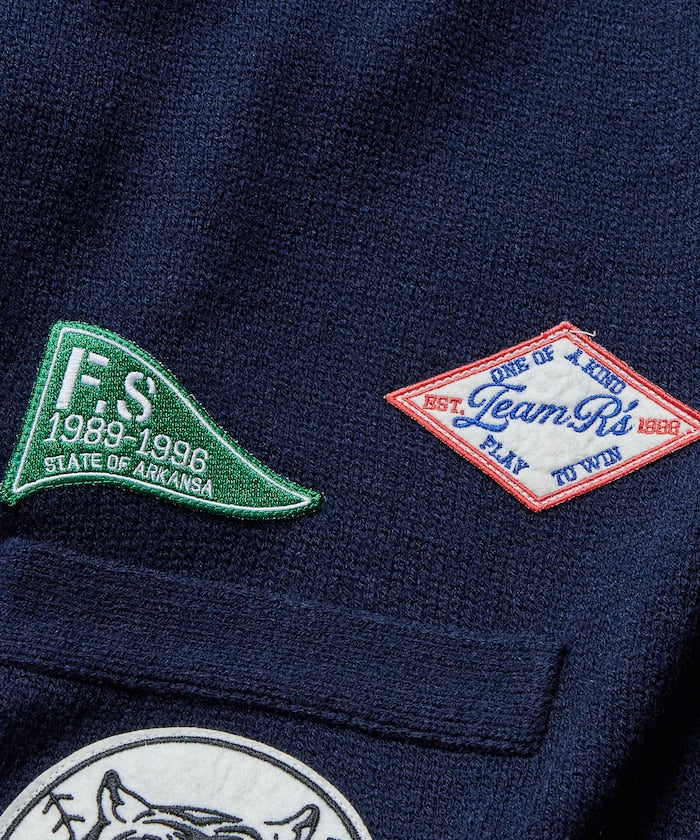 FREAK'S STORE Relaxed Fit Lettered Knit Cardigan 刺繡徽章字母針織開襟衫