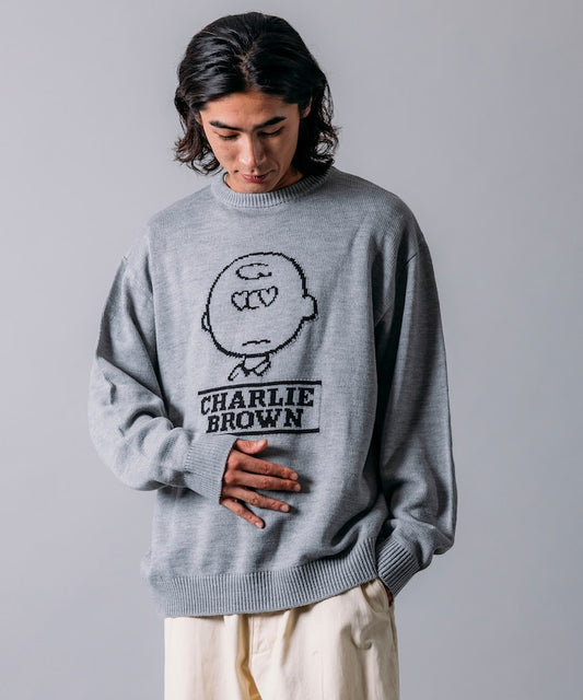 FREAK'S STORE x Peanuts Jacquard Crew Neck Knit / Charlie Brown 寬鬆圓領針織衫