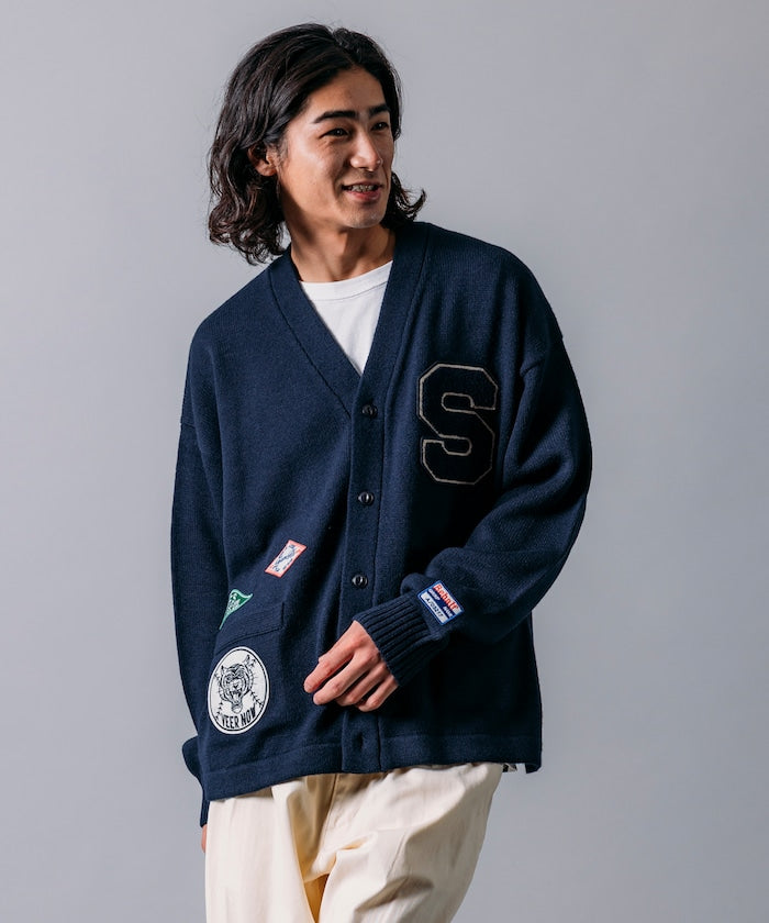 FREAK'S STORE Relaxed Fit Lettered Knit Cardigan 刺繡徽章字母針織開襟衫