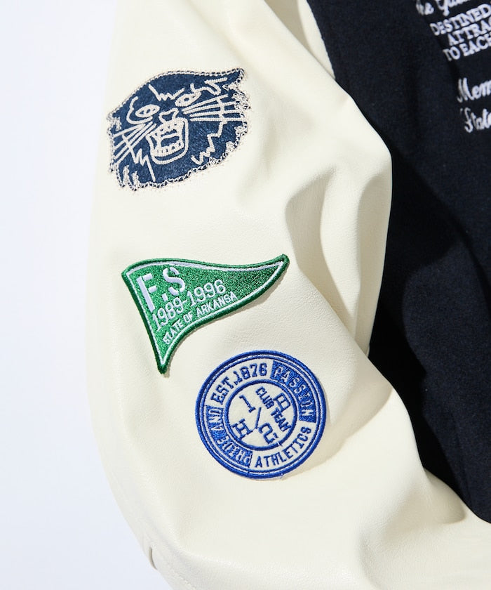 FREAK'S STORE Multi-embroidered patch stadium jacket 刺繡棒球外套