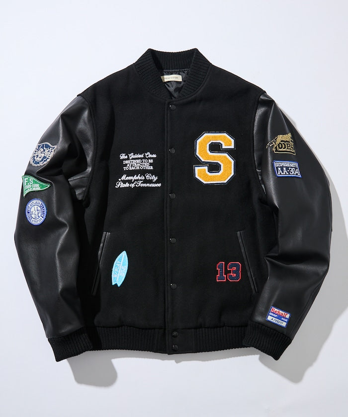 FREAK'S STORE Multi-embroidered patch stadium jacket 刺繡棒球外套