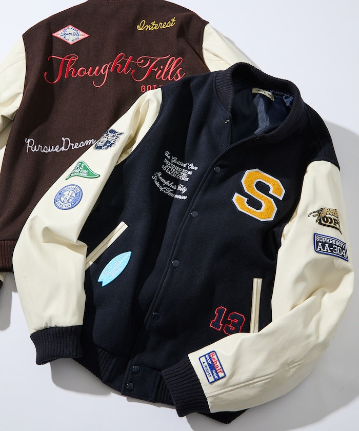 FREAK'S STORE Multi-embroidered patch stadium jacket 刺繡棒球外套