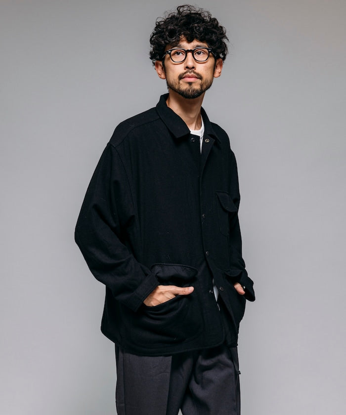 HINSON 寬鬆羊毛狩獵夾克外套