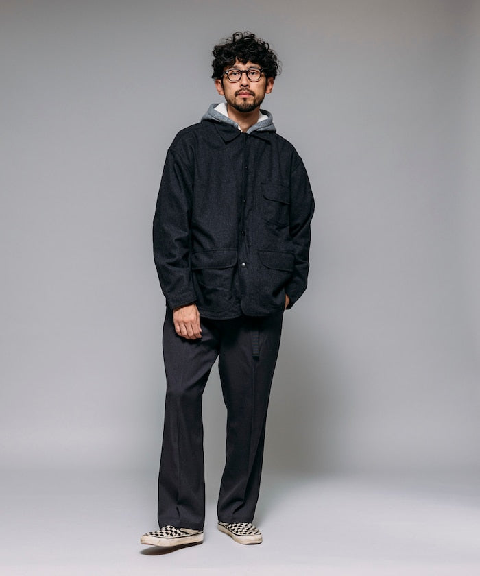 HINSON 寬鬆羊毛狩獵夾克外套