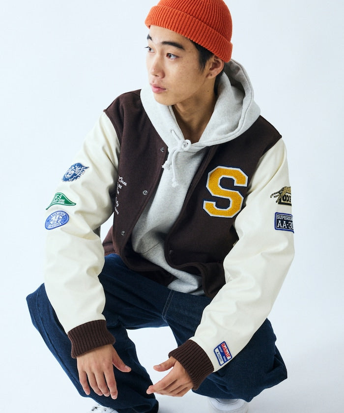 FREAK'S STORE Multi-embroidered patch stadium jacket 刺繡棒球外套