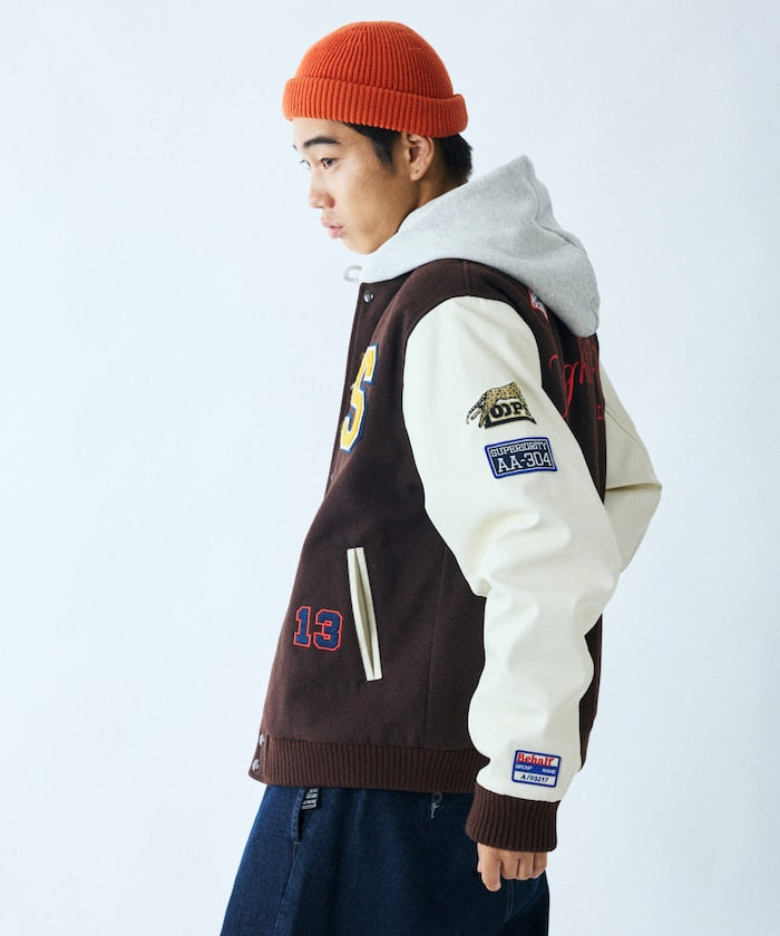FREAK'S STORE Multi-embroidered patch stadium jacket 刺繡棒球外套