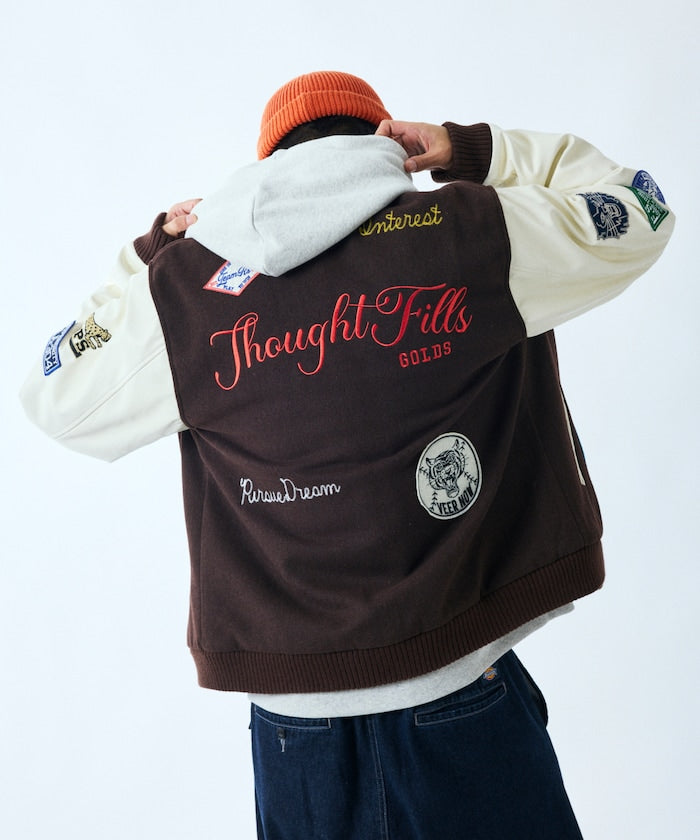 FREAK'S STORE Multi-embroidered patch stadium jacket 刺繡棒球外套
