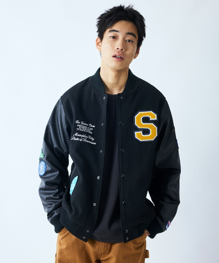 FREAK'S STORE Multi-embroidered patch stadium jacket 刺繡棒球外套