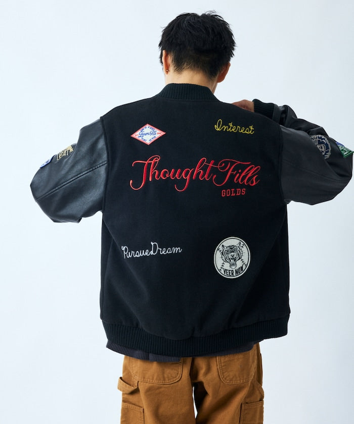 FREAK'S STORE Multi-embroidered patch stadium jacket 刺繡棒球外套