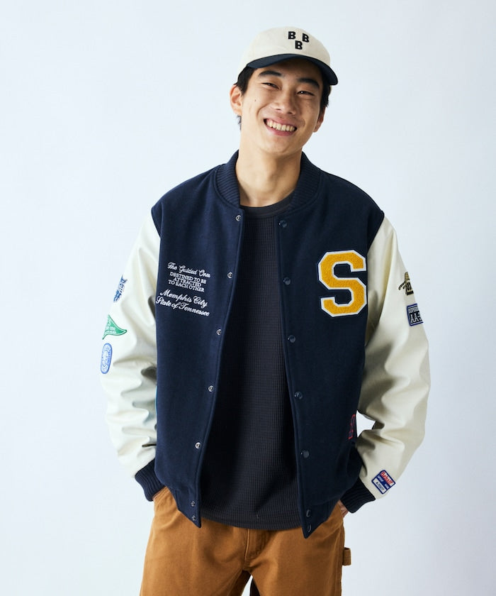 FREAK'S STORE Multi-embroidered patch stadium jacket 刺繡棒球外套
