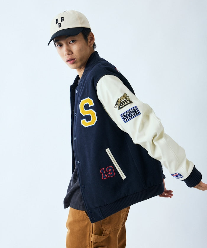 FREAK'S STORE Multi-embroidered patch stadium jacket 刺繡棒球外套