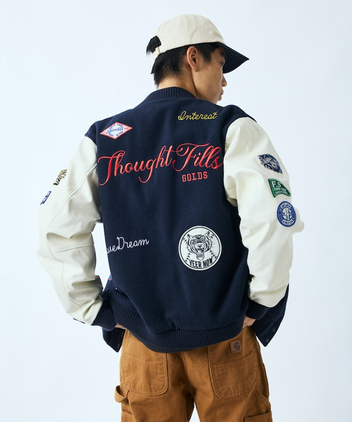 FREAK'S STORE Multi-embroidered patch stadium jacket 刺繡棒球外套