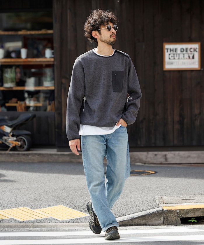 FREAK'S STORE Relaxed Fit Knit Fleece Spindle Pullover 寬鬆圓領羊毛針織衫