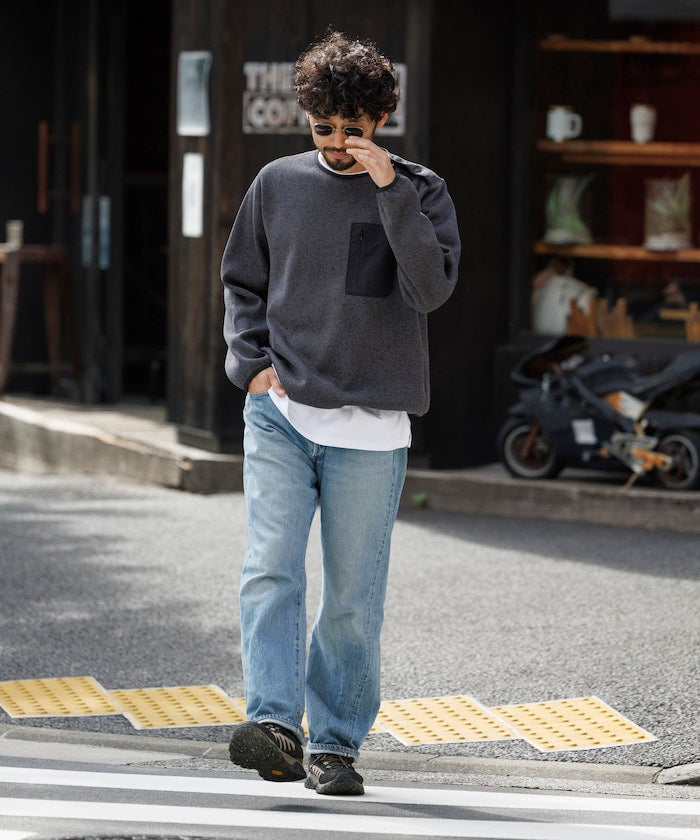 FREAK'S STORE Relaxed Fit Knit Fleece Spindle Pullover 寬鬆圓領羊毛針織衫