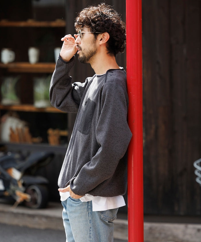 FREAK'S STORE Relaxed Fit Knit Fleece Spindle Pullover 寬鬆圓領羊毛針織衫