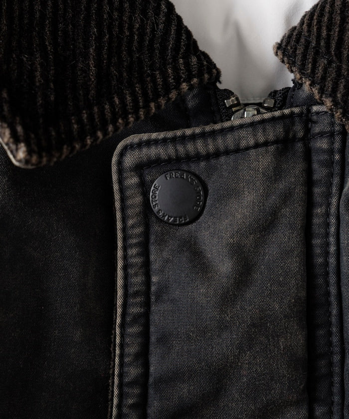 FREAK'S STORE Collar corduroy switching cotton nylon Blouson 燈芯絨領拉鍊夾克