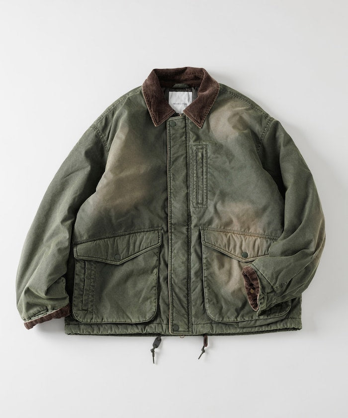 FREAK'S STORE Collar corduroy switching cotton nylon Blouson 燈芯絨領拉鍊夾克