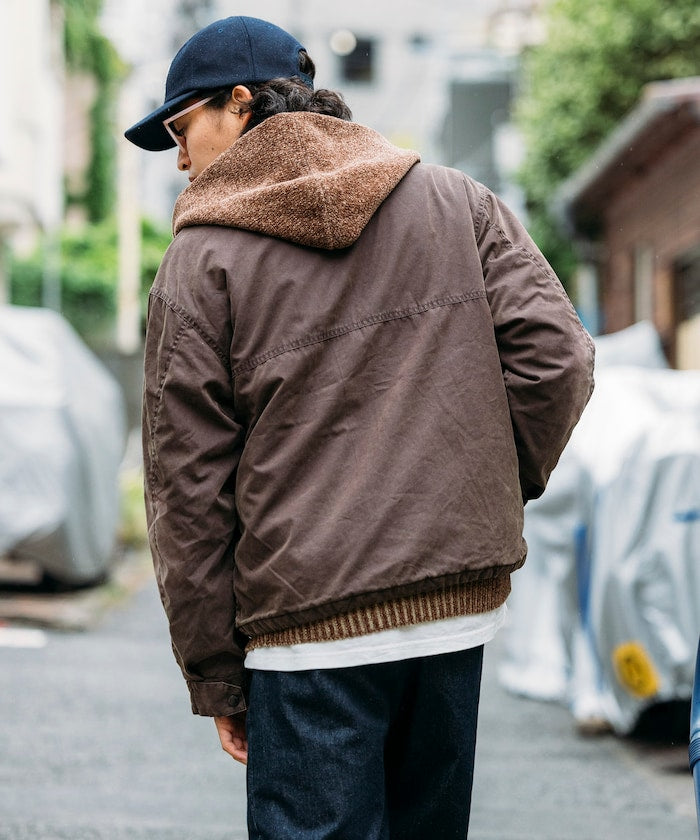 FREAK'S STORE Collar corduroy switching cotton nylon Blouson 燈芯絨領拉鍊夾克