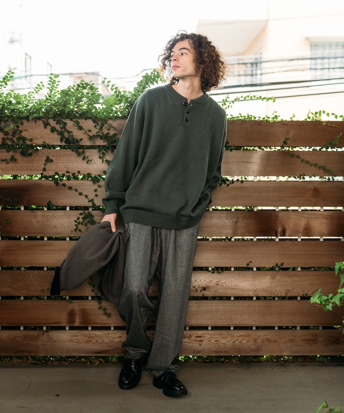 FREAK'S STORE Relax Fit Easy-Care Washable Henley Knit 亨利領長袖針織衫【預約商品 | 2025/12上旬出貨】