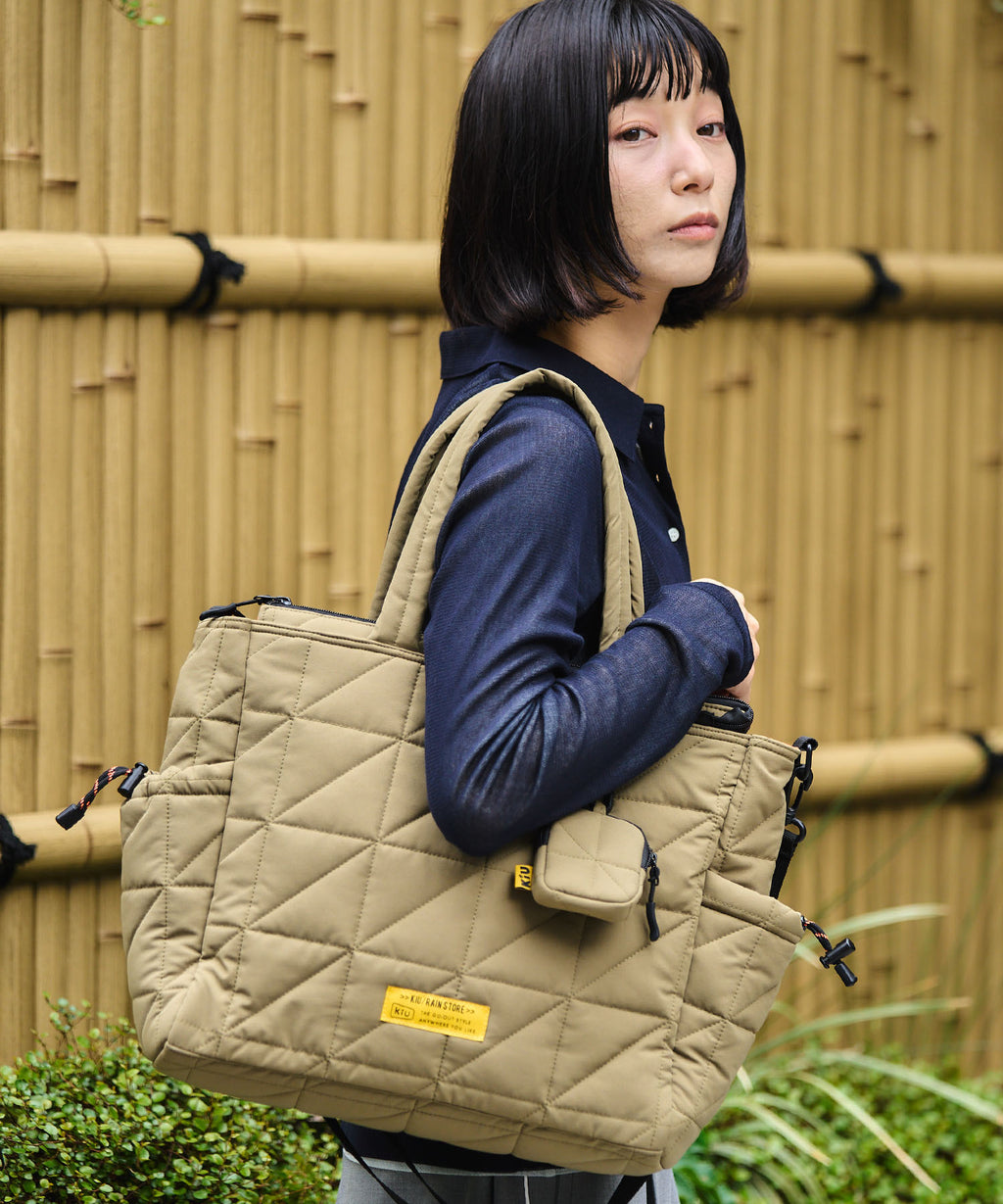 KiU 絎縫防潑水大容量手提肩背包 K477