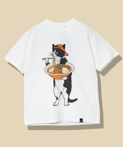 go slow caravan USA COTTON TEE (MENS/WOMENS) 貓咪拉麵印花短袖T恤