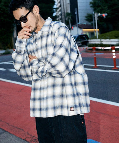 RED KAP flannel cropped long-sleeve work shirt 法蘭絨長袖格紋襯衫