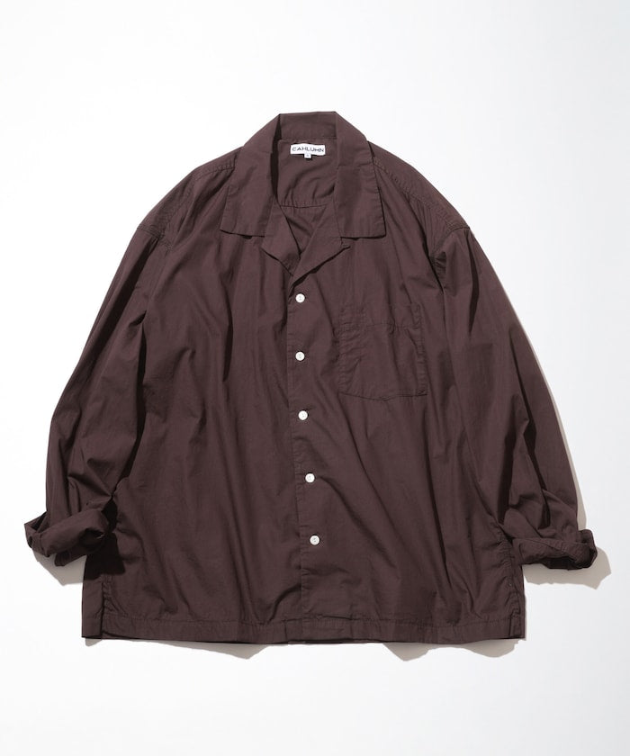 CAHLUMN Magazine Pocket Broadcloth Open Collar Shirt 長袖口袋襯衫