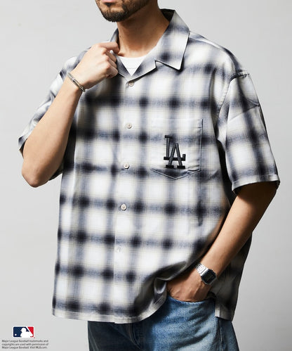 FREAK'S STORE Custom MLB short sleeve check shirt 短袖格紋襯衫