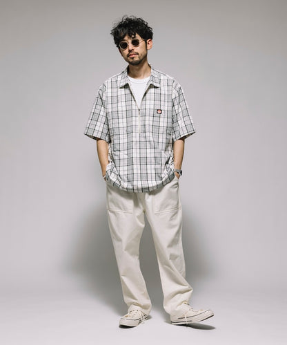 RED KAP relaxed fit half zip one point logo Short 半拉鍊口袋短袖襯衫